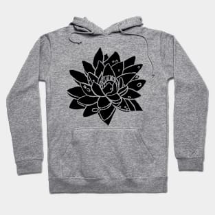 Water Lilly Black Hoodie